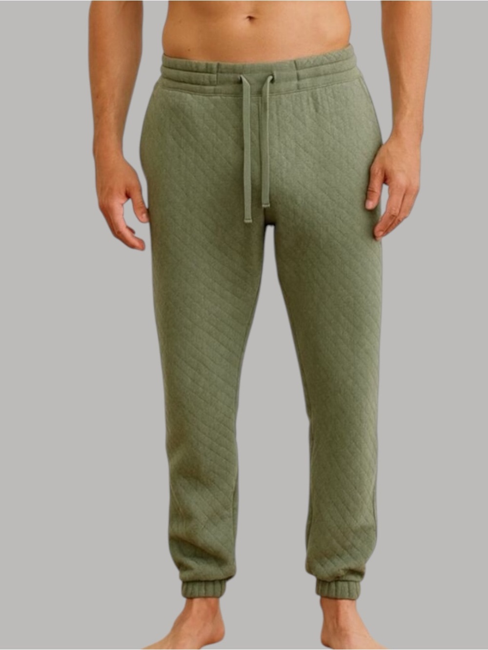lunya Olive Green Quilted Jogger Sweatpants